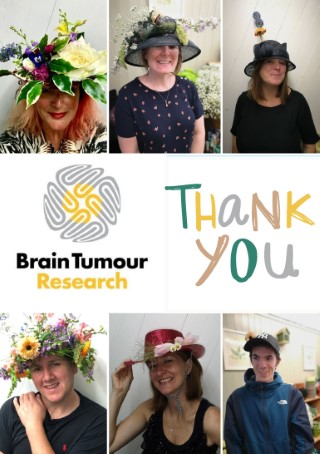 Booker Flowers and Gifts raises 400 for Brain Tumour Research by Wearing a Hat with Flowers